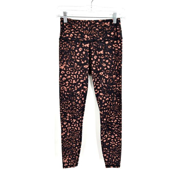 VARLEY Brown Pink Black Leopard Print Luna Leggings Workout Athletic Size Small - Picture 5 of 11